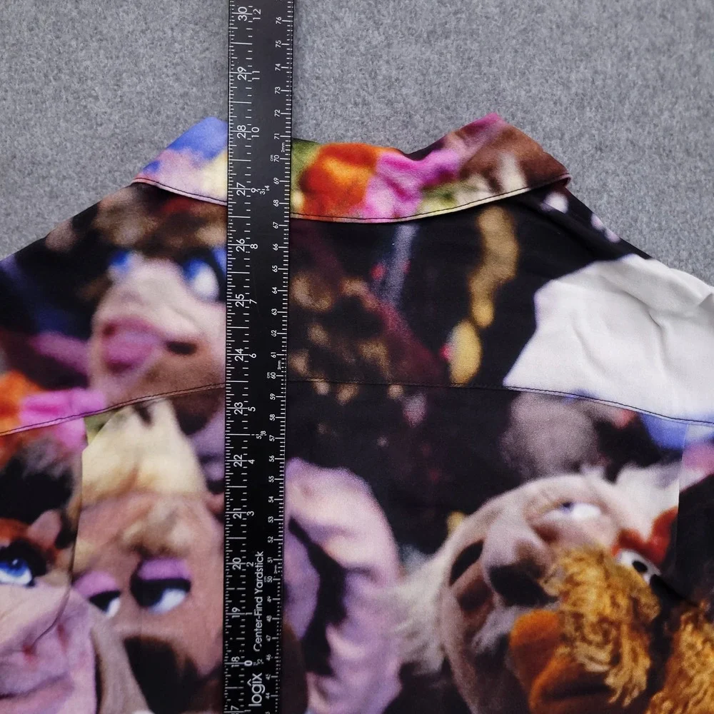 Disney Parks Shirt Mens M The Muppets All Over Print Camp Button Up AOP
